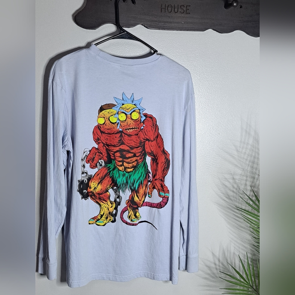 Rick & Morty H&M Long Sleeve Graphic Print Tee NWOT Sz M